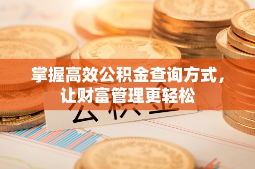 内门掌握高效公积金查询方式，让财富管理更轻松
