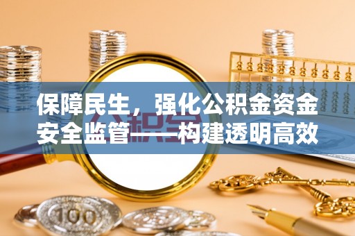 内门保障民生，强化公积金资金安全监管——构建透明高效的管理体系